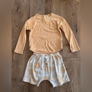 Grayson Collective Creamsicle Color  Long Sleeve Top and Tie-Dye Shorts Set - 5t